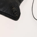 BALENCIAGA City Shoulder Bag Leather Black Auth mr1426-8