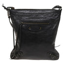 BALENCIAGA City Shoulder Bag Leather Black Auth mr1426-13