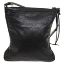 BALENCIAGA City Shoulder Bag Leather Black Auth mr1426-2