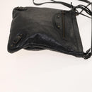 BALENCIAGA City Shoulder Bag Leather Black Auth mr1426-3