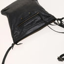 BALENCIAGA City Shoulder Bag Leather Black Auth mr1426-6