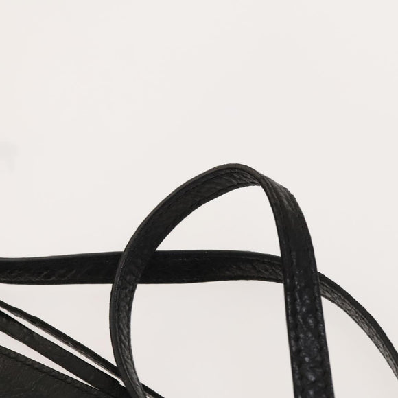 BALENCIAGA City Shoulder Bag Leather Black Auth mr1426