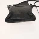 BALENCIAGA City Shoulder Bag Leather Black Auth mr1426-5
