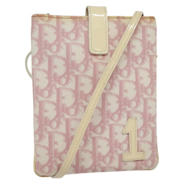 Christian Dior Trotter Canvas Shoulder Bag PVC Pink Auth mr1430