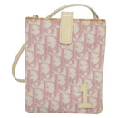 Christian Dior Trotter Canvas Shoulder Bag PVC Pink Auth mr1430-13