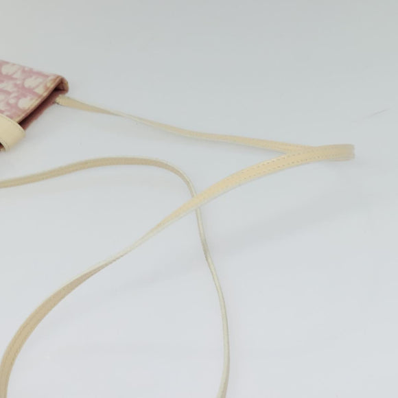 Christian Dior Trotter Canvas Shoulder Bag PVC Pink Auth mr1430