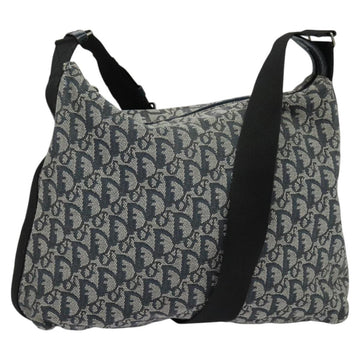 Christian Dior Trotter Canvas Shoulder Bag Navy Silver Auth mr1433