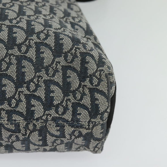 Christian Dior Trotter Canvas Shoulder Bag Navy Silver Auth mr1433