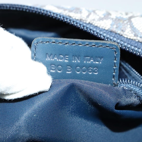 Christian Dior Trotter Canvas Shoulder Bag Navy Silver Auth mr1433