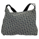 Christian Dior Trotter Canvas Shoulder Bag Navy Silver Auth mr1433-2