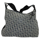 Christian Dior Trotter Canvas Shoulder Bag Navy Silver Auth mr1433-3