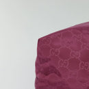 GUCCI GG Canvas Guccissima Hand Bag Nylon 2way Pink Silver 387067 Auth mr1442-9