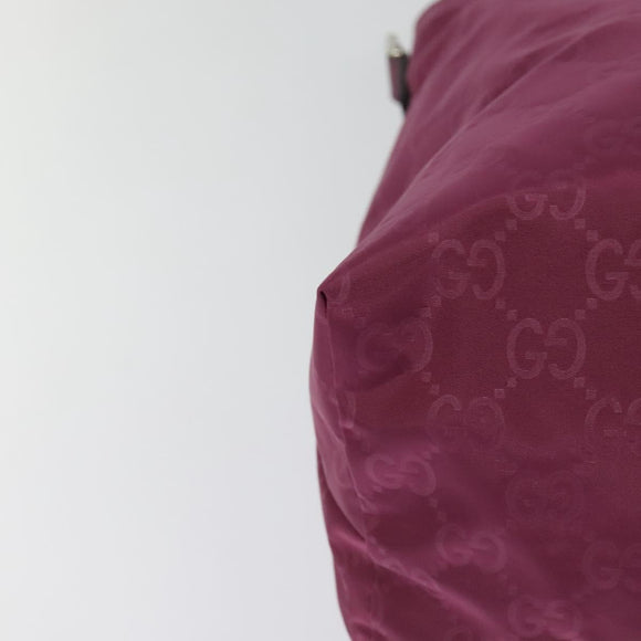 GUCCI GG Canvas Guccissima Hand Bag Nylon 2way Pink Silver 387067 Auth mr1442