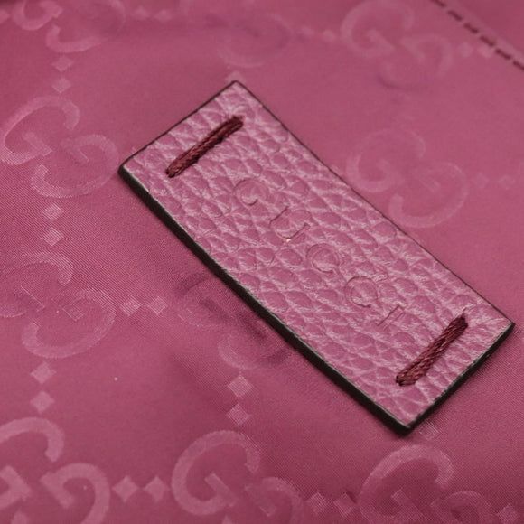 GUCCI GG Canvas Guccissima Hand Bag Nylon 2way Pink Silver 387067 Auth mr1442