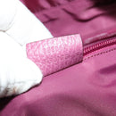 GUCCI GG Canvas Guccissima Hand Bag Nylon 2way Pink Silver 387067 Auth mr1442-12