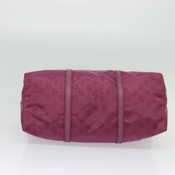 GUCCI GG Canvas Guccissima Hand Bag Nylon 2way Pink Silver 387067 Auth mr1442
