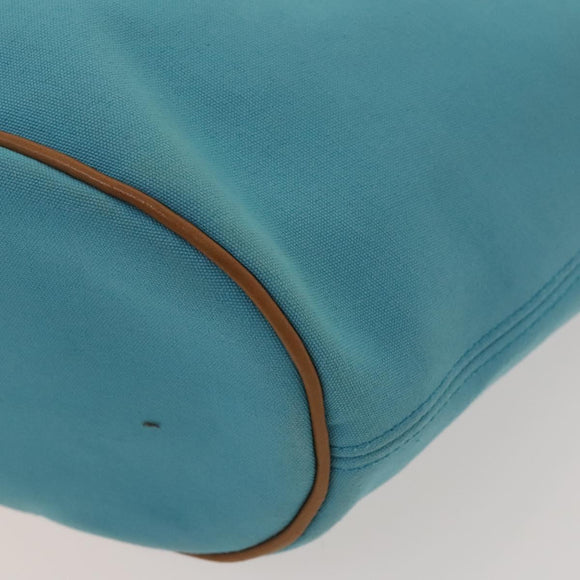 HERMES Panier Plage GM Tote Bag Canvas Blue Silver Auth mr1445