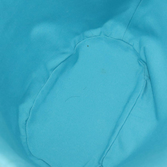 HERMES Panier Plage GM Tote Bag Canvas Blue Silver Auth mr1445