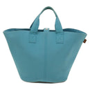 HERMES Panier Plage GM Tote Bag Canvas Blue Silver Auth mr1445-13