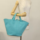 HERMES Panier Plage GM Tote Bag Canvas Blue Silver Auth mr1445-21