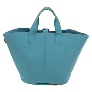 HERMES Panier Plage GM Tote Bag Canvas Blue Silver Auth mr1445 - 0