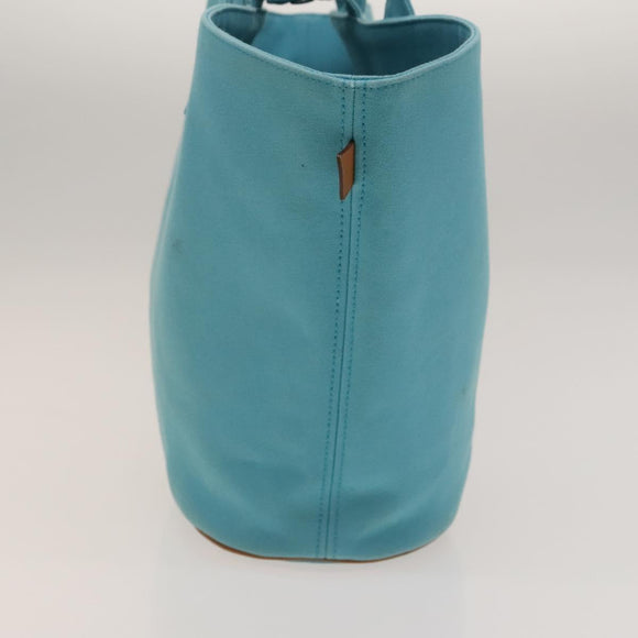 HERMES Panier Plage GM Tote Bag Canvas Blue Silver Auth mr1445