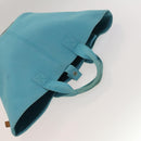 HERMES Panier Plage GM Tote Bag Canvas Blue Silver Auth mr1445-6