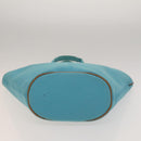 HERMES Panier Plage GM Tote Bag Canvas Blue Silver Auth mr1445-5