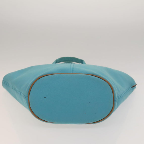 HERMES Panier Plage GM Tote Bag Canvas Blue Silver Auth mr1445