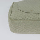 BALLY Quilted Chain Shoulder Bag Leather Beige Gold Auth mr1446-16