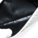 BALLY Quilted Chain Shoulder Bag Leather Beige Gold Auth mr1446-23