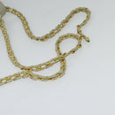 BALLY Quilted Chain Shoulder Bag Leather Beige Gold Auth mr1446-7