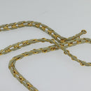 BALLY Quilted Chain Shoulder Bag Leather Beige Gold Auth mr1446-8