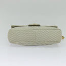 BALLY Quilted Chain Shoulder Bag Leather Beige Gold Auth mr1446-5