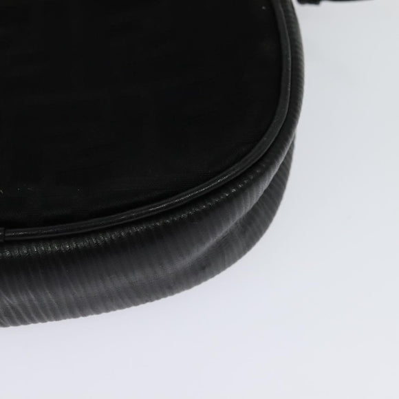 FENDI Zucca Canvas Shoulder Bag Black Gold Auth mr1448