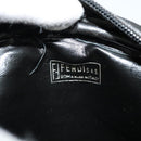 FENDI Zucca Canvas Shoulder Bag Black Gold Auth mr1448-11