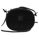 FENDI Zucca Canvas Shoulder Bag Black Gold Auth mr1448-13