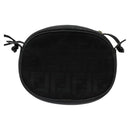 FENDI Zucca Canvas Shoulder Bag Black Gold Auth mr1448-2