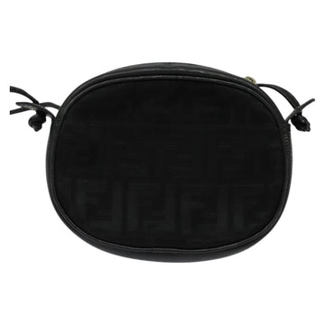 FENDI Zucca Canvas Shoulder Bag Black Gold Auth mr1448 - 0
