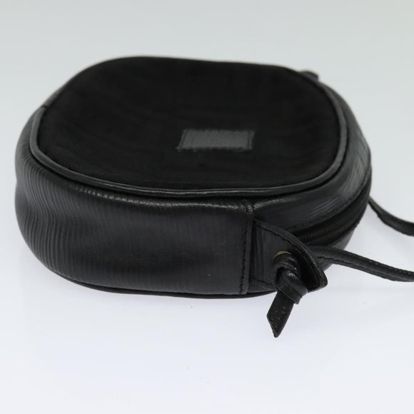 FENDI Zucca Canvas Shoulder Bag Black Gold Auth mr1448