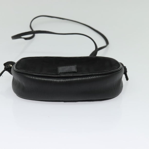 FENDI Zucca Canvas Shoulder Bag Black Gold Auth mr1448