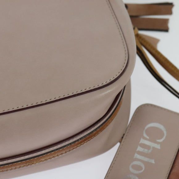 Chloe Shoulder Bag Leather Pink Gold Auth mr1456
