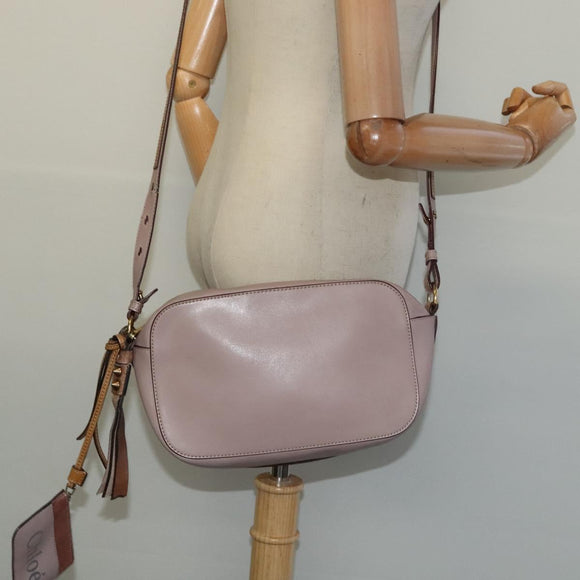 Chloe Shoulder Bag Leather Pink Gold Auth mr1456