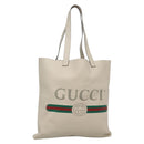 GUCCI Web Sherry Line Tote Bag Leather Ivory 572768 Auth mr1460-1