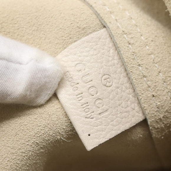 GUCCI Web Sherry Line Tote Bag Leather Ivory 572768 Auth mr1460