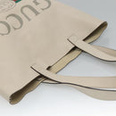 GUCCI Web Sherry Line Tote Bag Leather Ivory 572768 Auth mr1460-6