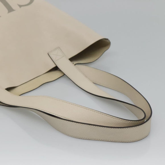 GUCCI Web Sherry Line Tote Bag Leather Ivory 572768 Auth mr1460