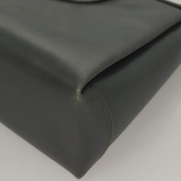 GUCCI Hand Bag Leather Gray Silver Auth mr1461