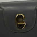 GUCCI Hand Bag Leather Gray Silver Auth mr1461-14