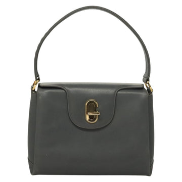 GUCCI Hand Bag Leather Gray Silver Auth mr1461 - 0